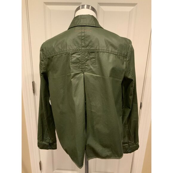 Hei Hei Anthropologie Green Coated Button-Up Lightweigt Utility Jacket, Size S - Picture 6 of 8